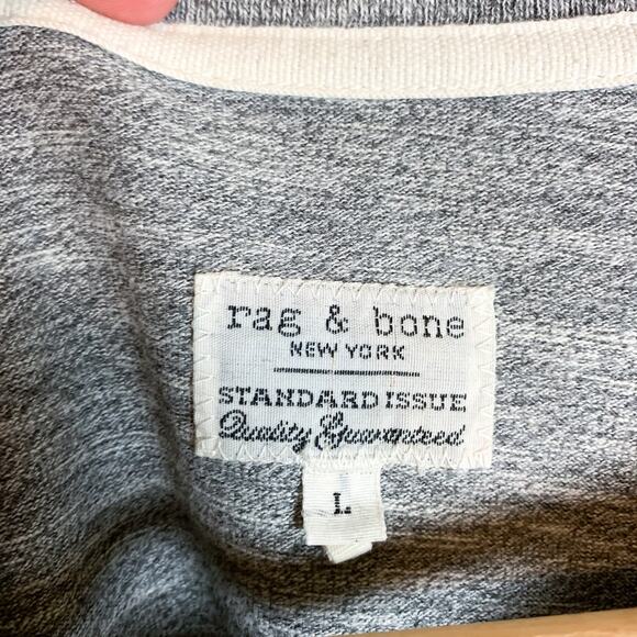 RAG & BONE Classic Long Sleeve Henley in Grey Sz. L - Picture 3 of 4